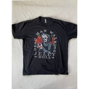 Hole - Next Level Men XL T-Shirt Black Jelly Roll Dead Man Walking Graphic Tee
